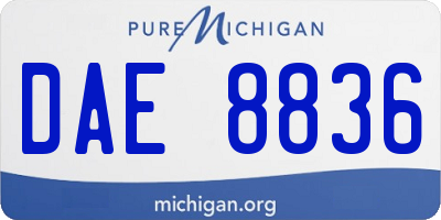 MI license plate DAE8836