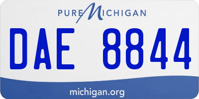 MI license plate DAE8844