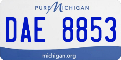MI license plate DAE8853