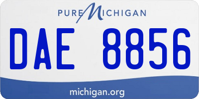 MI license plate DAE8856