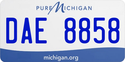 MI license plate DAE8858