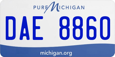 MI license plate DAE8860