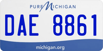 MI license plate DAE8861