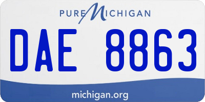 MI license plate DAE8863