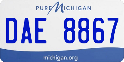 MI license plate DAE8867