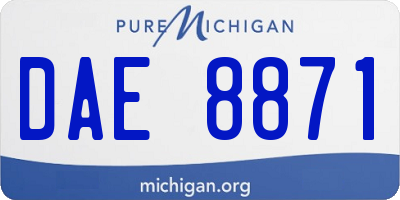 MI license plate DAE8871