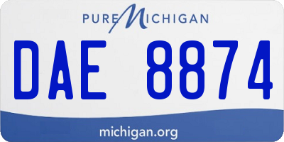 MI license plate DAE8874