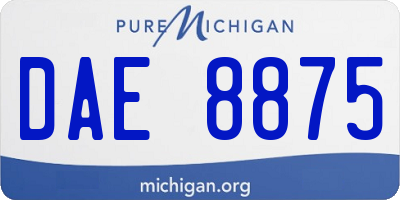 MI license plate DAE8875