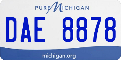 MI license plate DAE8878