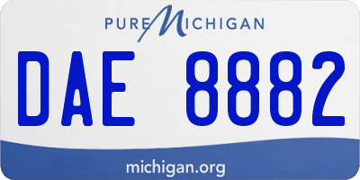 MI license plate DAE8882