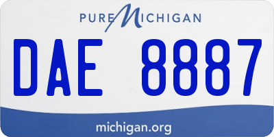 MI license plate DAE8887
