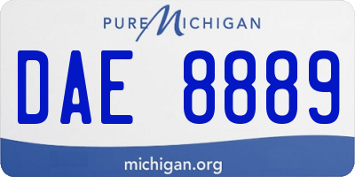 MI license plate DAE8889