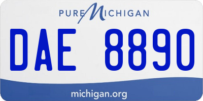 MI license plate DAE8890