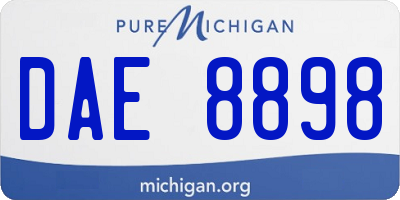 MI license plate DAE8898