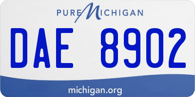 MI license plate DAE8902