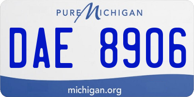 MI license plate DAE8906