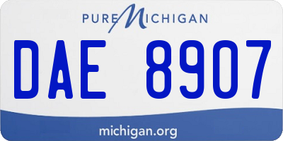 MI license plate DAE8907