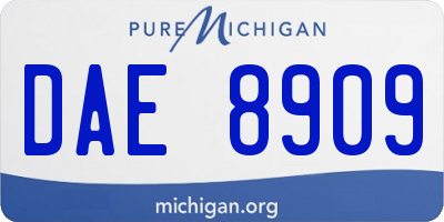 MI license plate DAE8909