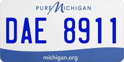MI license plate DAE8911