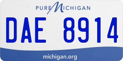 MI license plate DAE8914