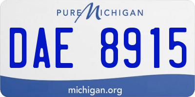 MI license plate DAE8915