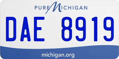 MI license plate DAE8919