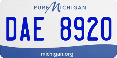 MI license plate DAE8920