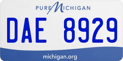 MI license plate DAE8929