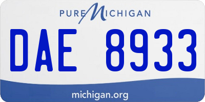 MI license plate DAE8933