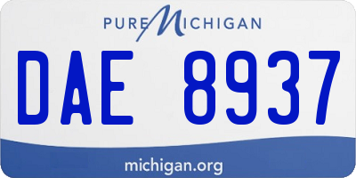 MI license plate DAE8937