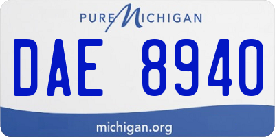 MI license plate DAE8940