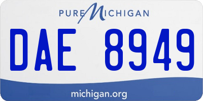 MI license plate DAE8949