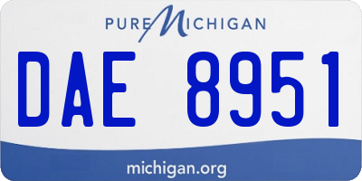 MI license plate DAE8951