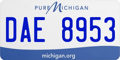 MI license plate DAE8953