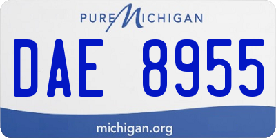 MI license plate DAE8955