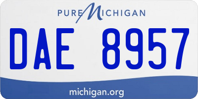 MI license plate DAE8957