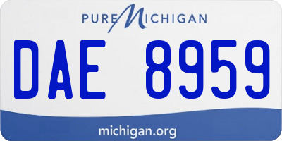 MI license plate DAE8959