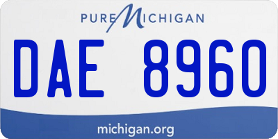 MI license plate DAE8960