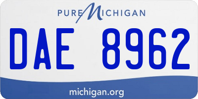 MI license plate DAE8962