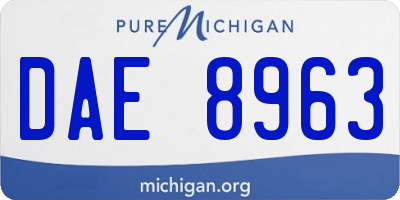 MI license plate DAE8963