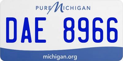 MI license plate DAE8966