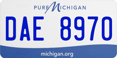 MI license plate DAE8970