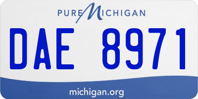 MI license plate DAE8971
