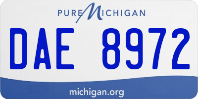MI license plate DAE8972