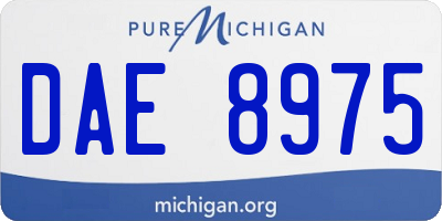 MI license plate DAE8975