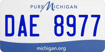 MI license plate DAE8977