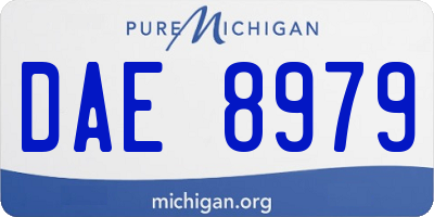 MI license plate DAE8979