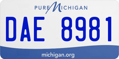 MI license plate DAE8981