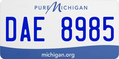 MI license plate DAE8985