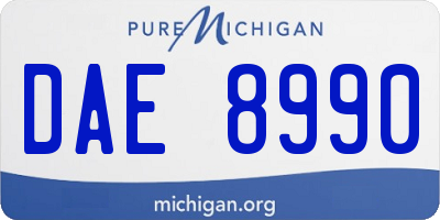 MI license plate DAE8990